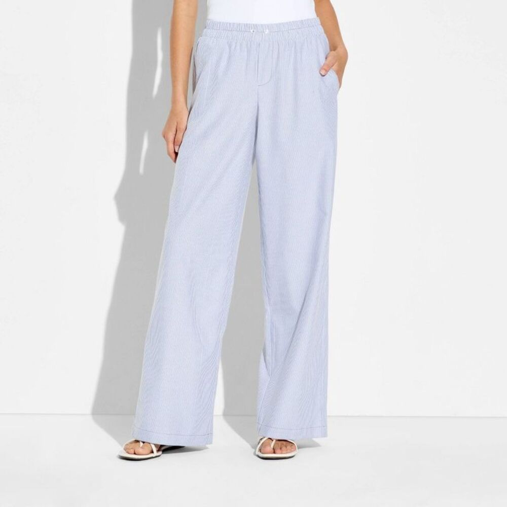 Wild Fable - Women's Mid-Rise Relaxed Leg Pull-On Pants - Wild  Blue - Picture 2 of 3